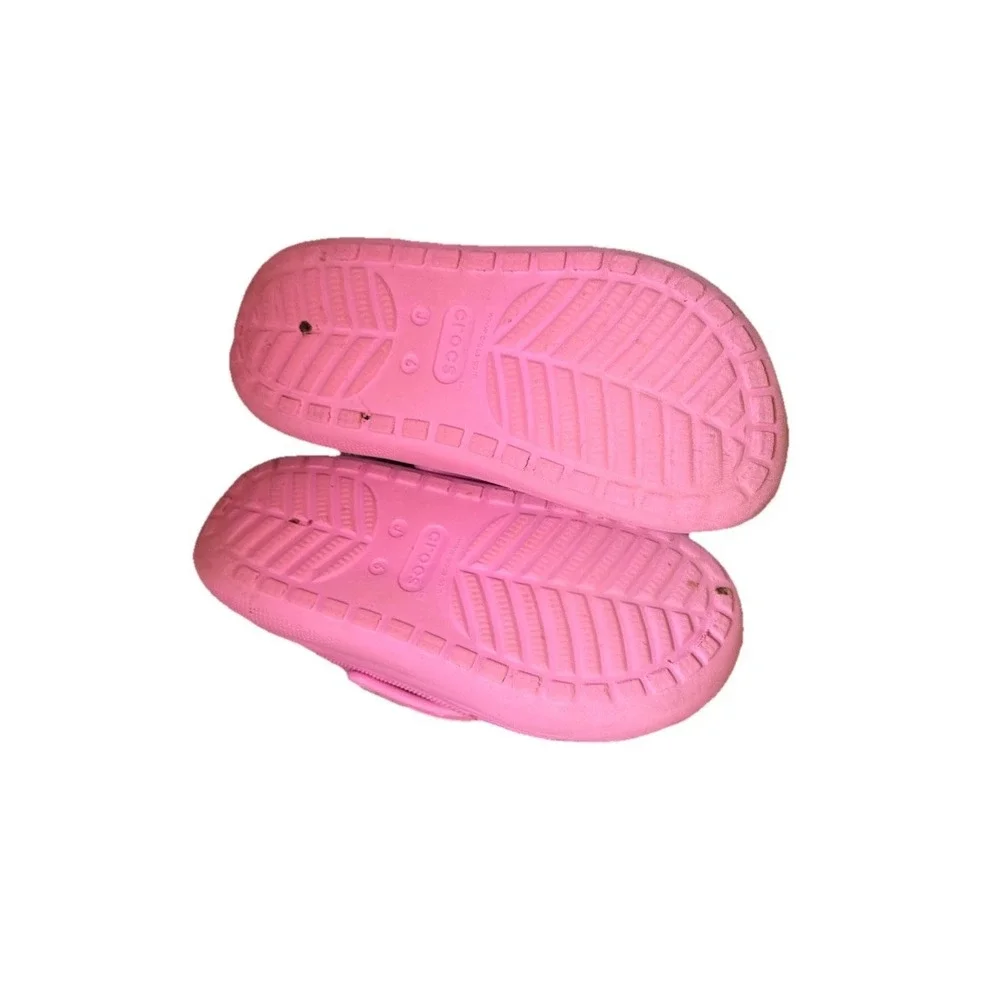 Crocs Mega Crush Clogs Juniors 6 J6 Platform Pink Wedge Kids Youth Slip On